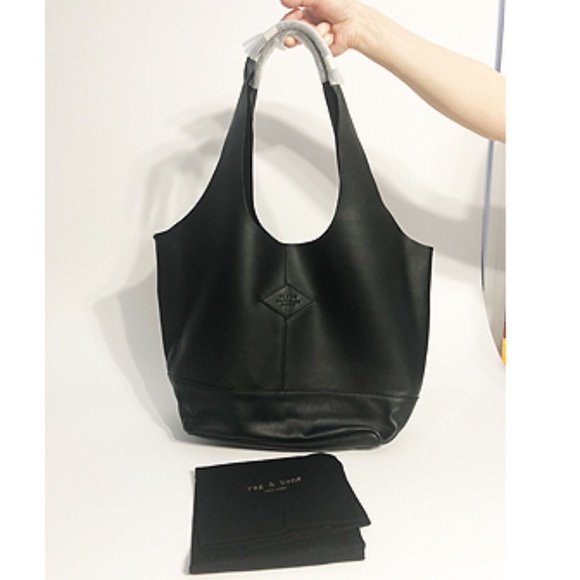 rag & bone Camden Leather Black Tote Handbags - Picture 8 of 10